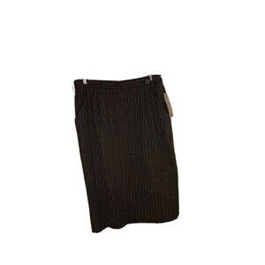 Jones New York Skirt Womens 14W Black Gray Pencil Striped Pockets Elastic NEW